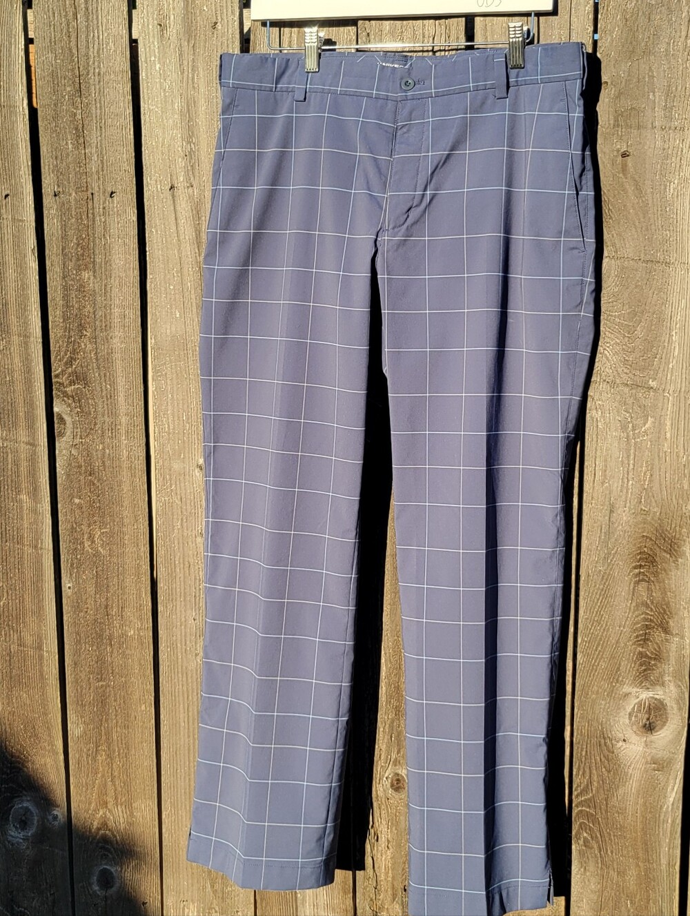 Nike Golf Tour Performance Pants Blue Windowpane Dri-Fit 34x30